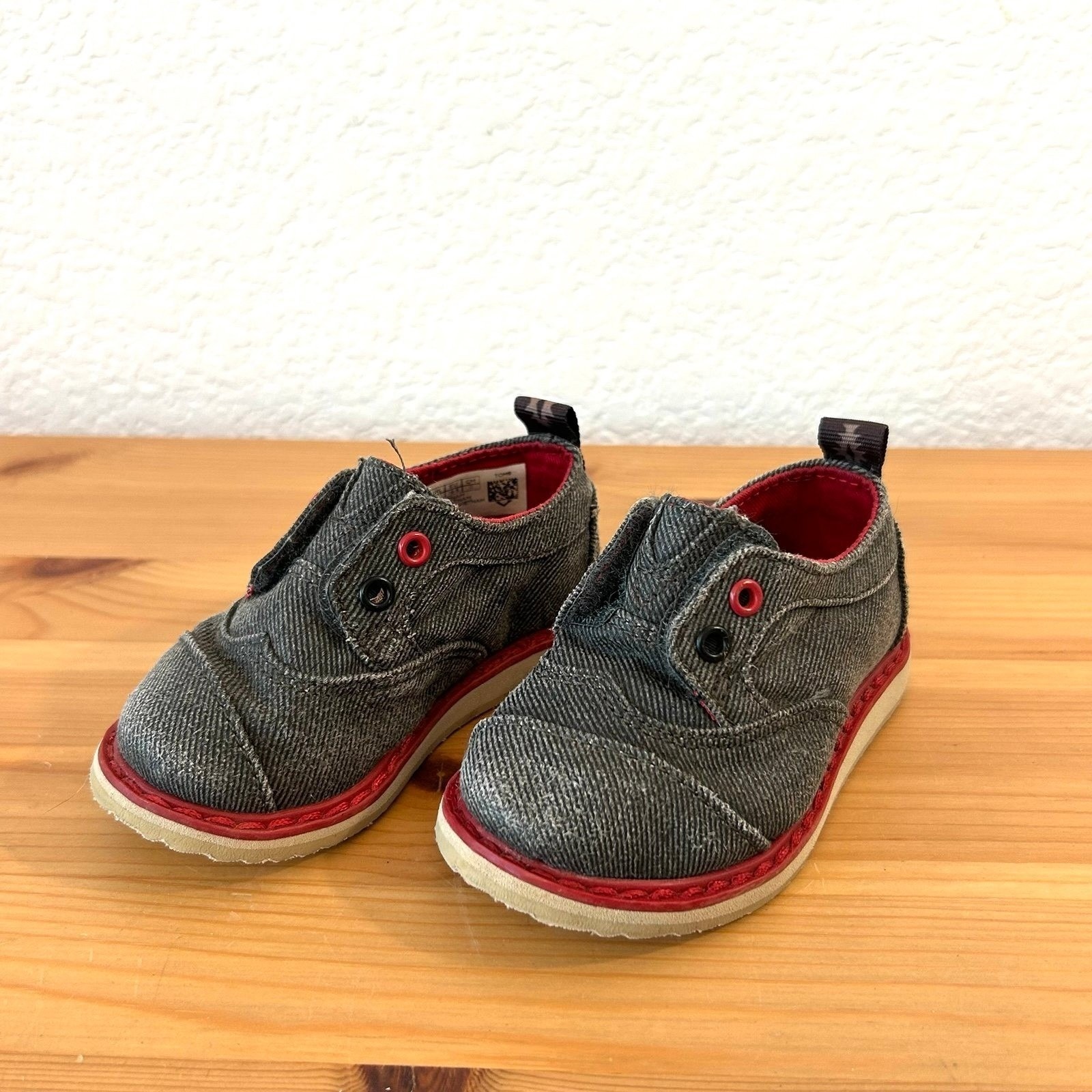 4t Toms Tiny Brogue Dr Lace Toddler Shoes Ash Twill Boy